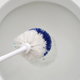 A close view of a clean, pristine toilet bowl.