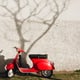 a red moped