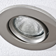 Recessed light in a white ceiling