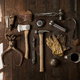 tools against a wood background