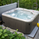 a hot tub with the cover off