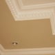 beige ceiling with white crown molding