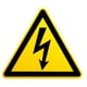 A yellow and black warning size for high voltage.