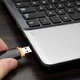 A USB in a laptop.