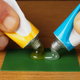 gel adhesives being applied to a green surface