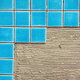 Blue ceramic tiles. 