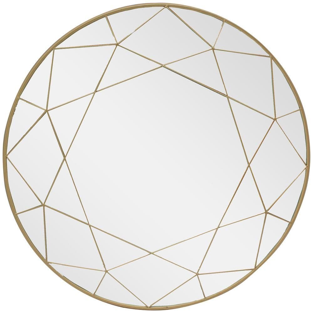Home Decorators Collection Round Framed Gold Accent Mirror