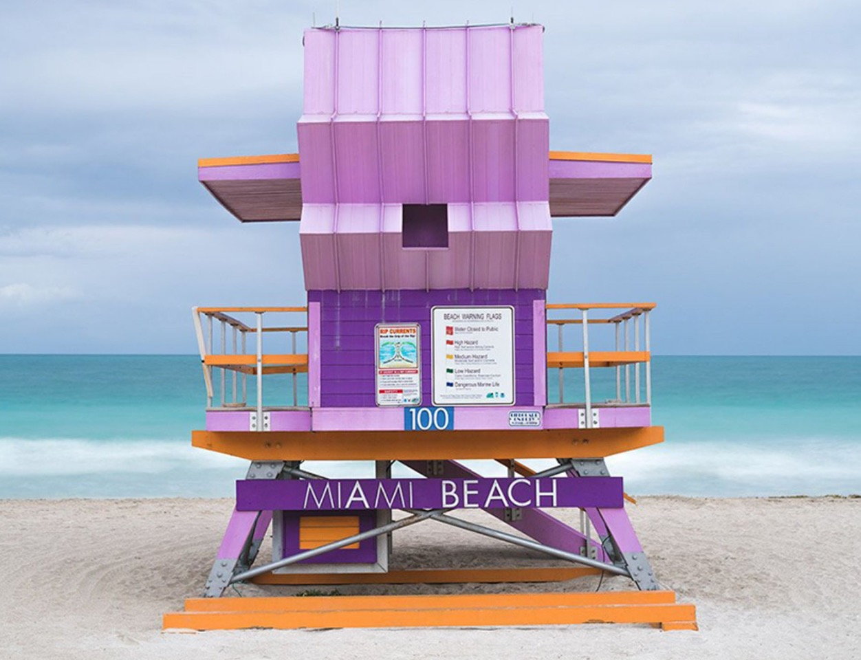 Vibrant purple Miami Beach lifeguard tower featured in Tommy Kwak's new book 