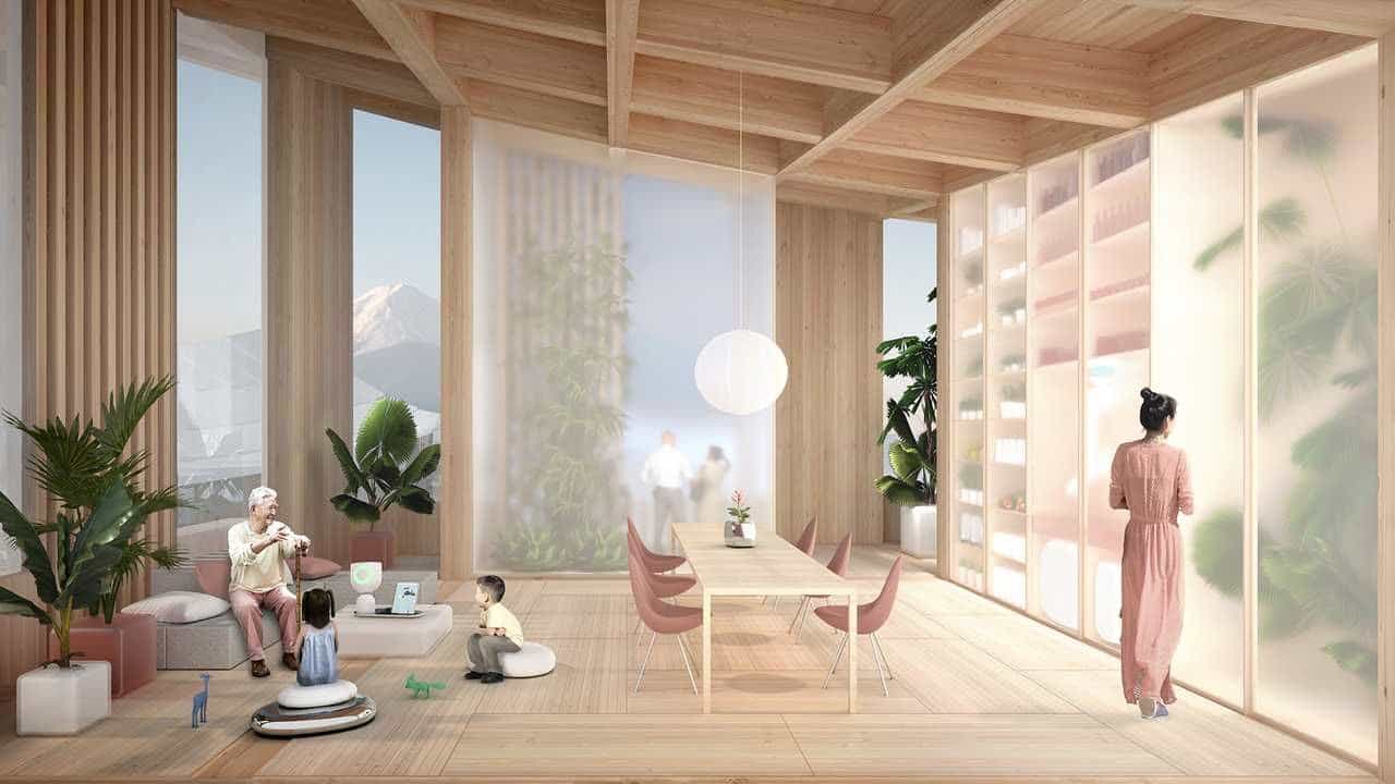 Rendering of a sustainable home inside Toyota's upcoming 