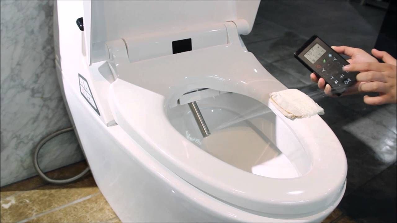 TrueLoo Smart Toilet set up on toilet with bidet attachment