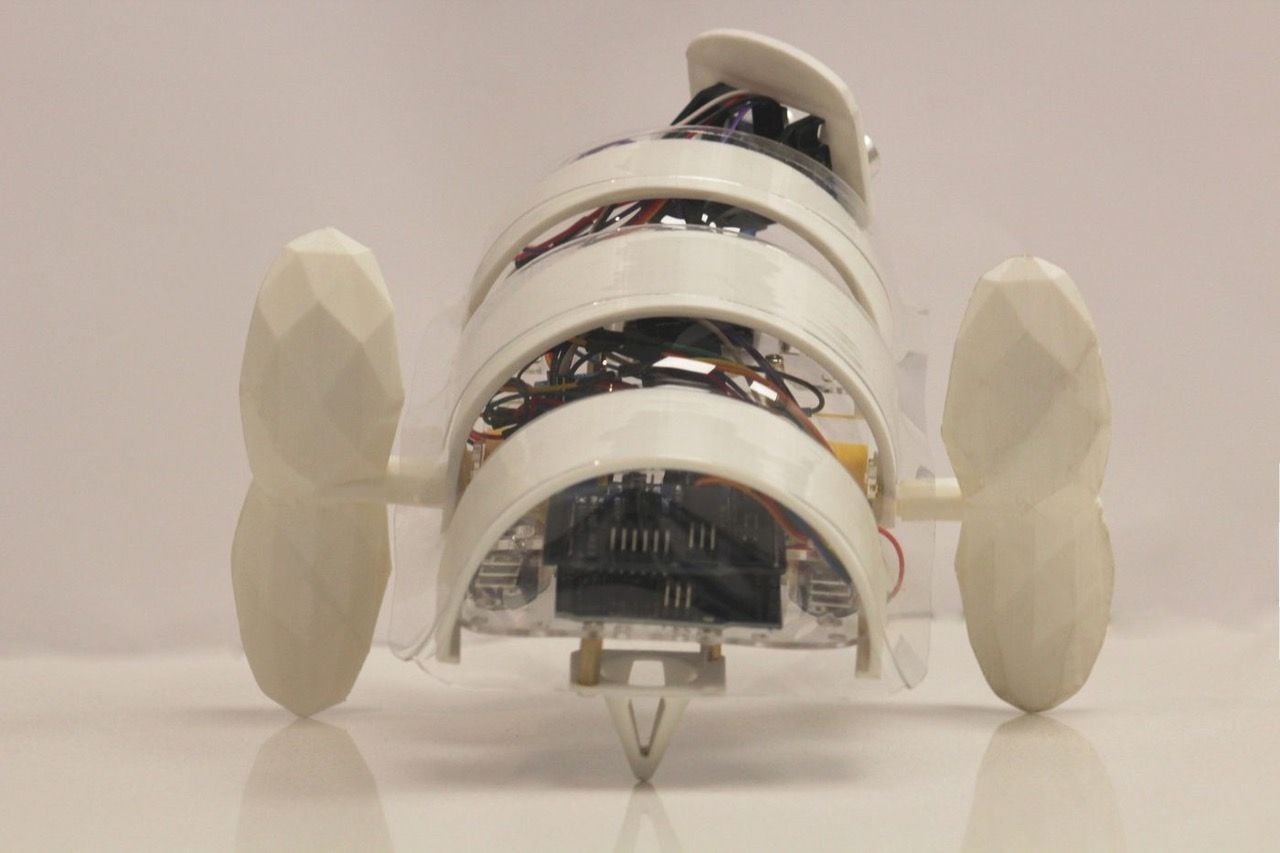 Close-up view of the back of the A'seedbot Desert Robot Drone.