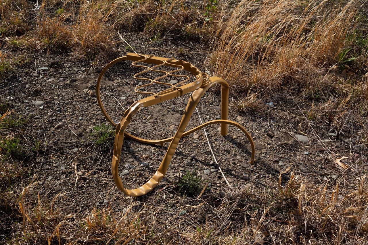Sculptural furniture piece made from discarded materials as part of designer Lauren Goodman's 