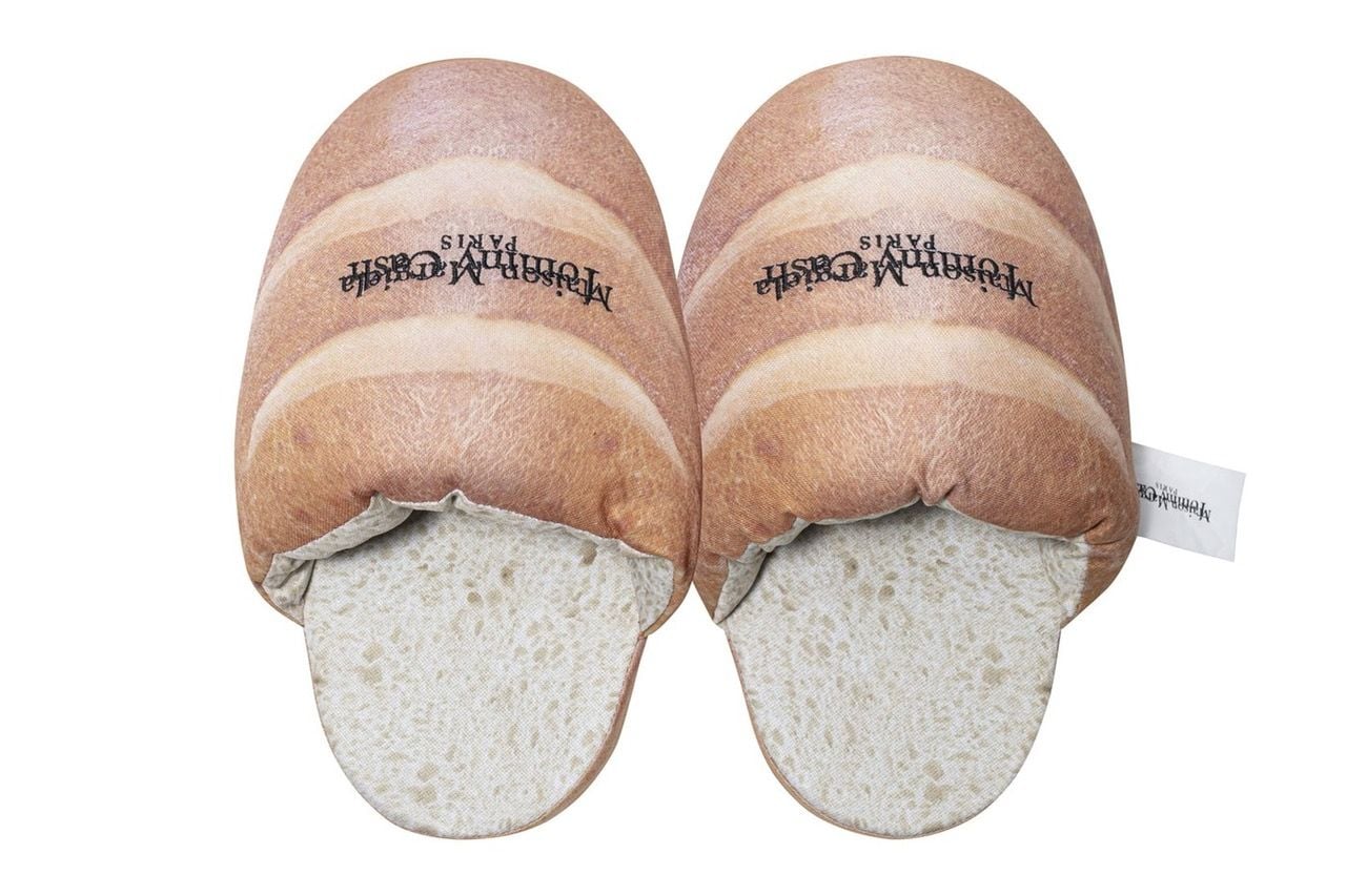 Tommy Cash's bread roll slippers, designed by the Estonian rapper in collaboration with Maison Martin Margiela.