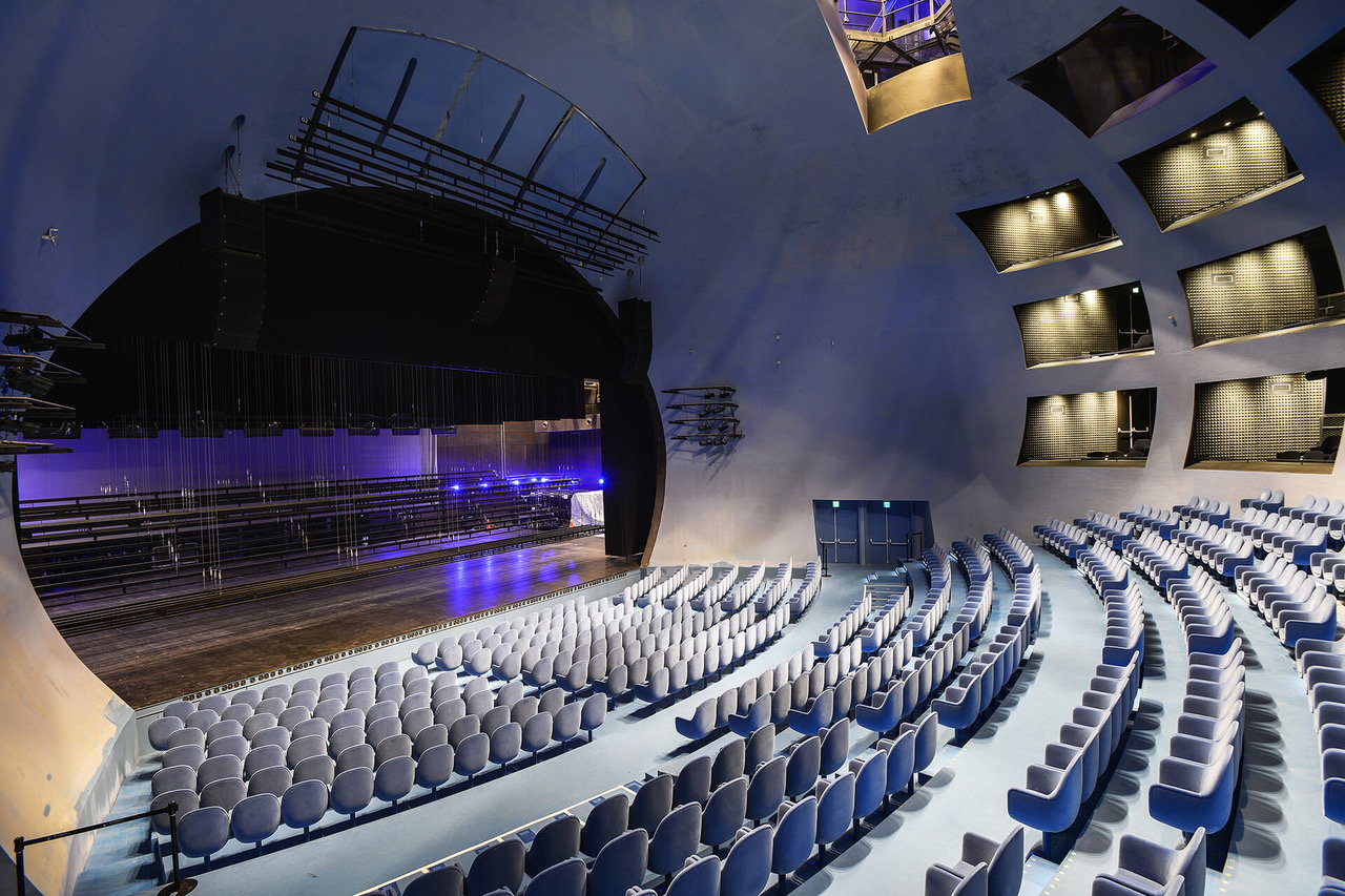 Globe House auditorium inside Taipei's science fiction-inspired Taipei Performing Arts Center.