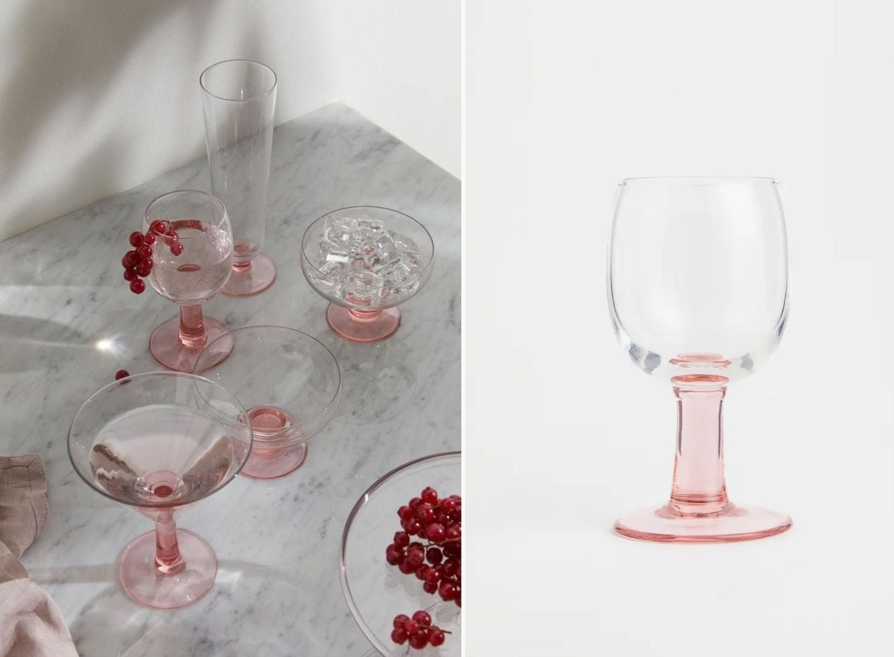 H&M's Pink Wine Glasses