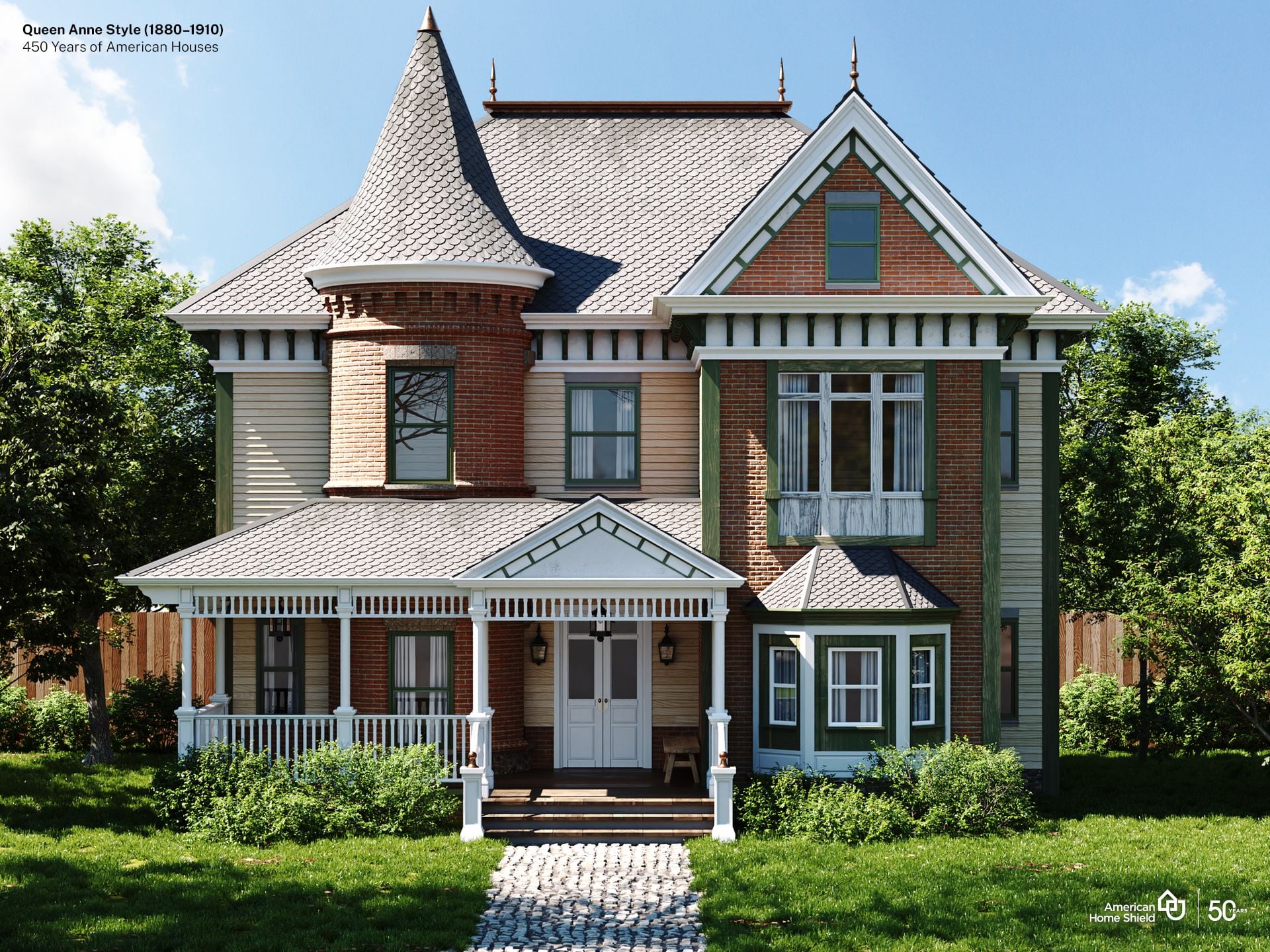 American Home Shield's re-creation of a Queen Anne-style home, popular from the 1880 to 1910..