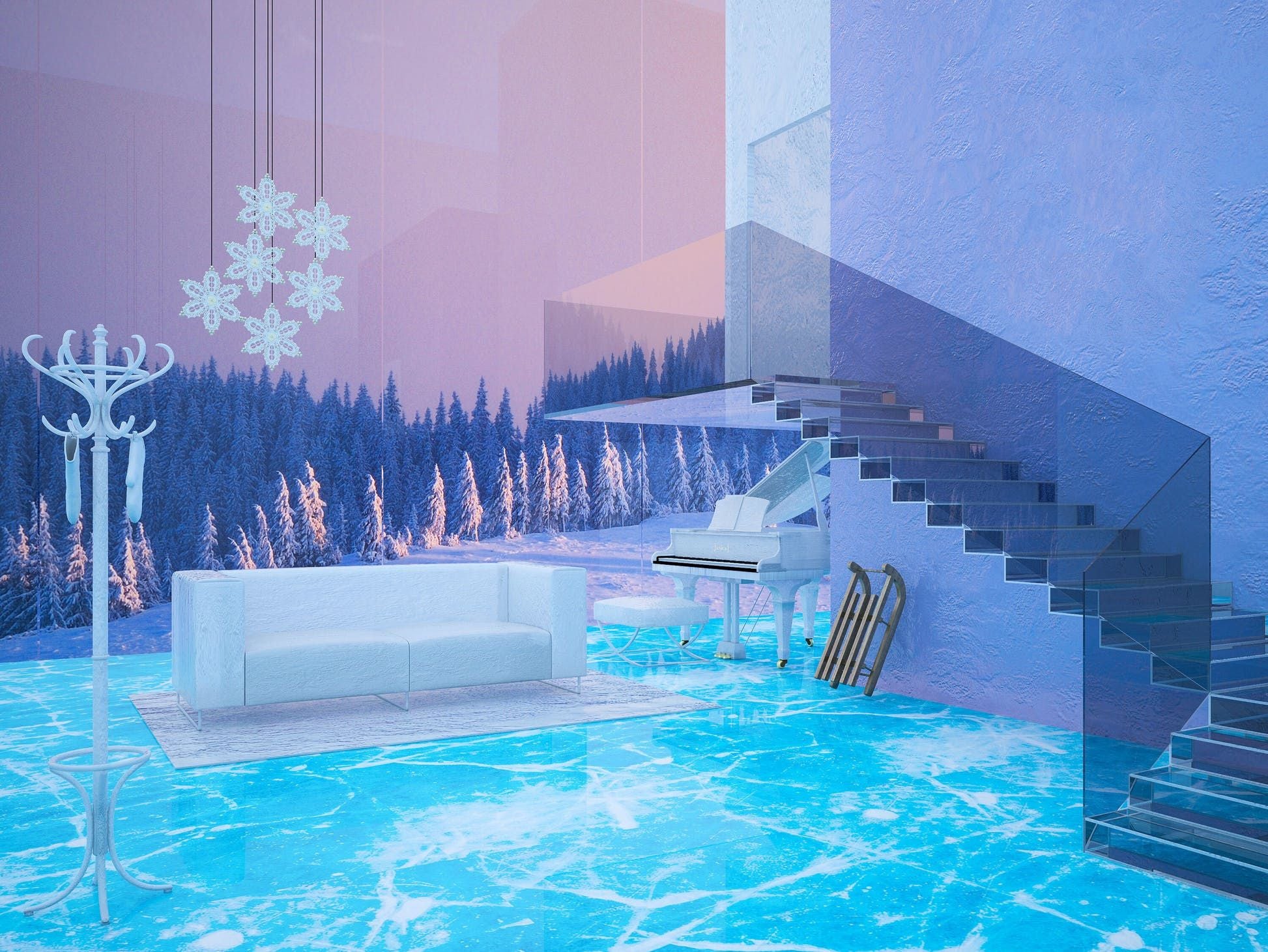 Queen Elsa's fantasy snow pad, as imagined by the minds over at money.co.uk.