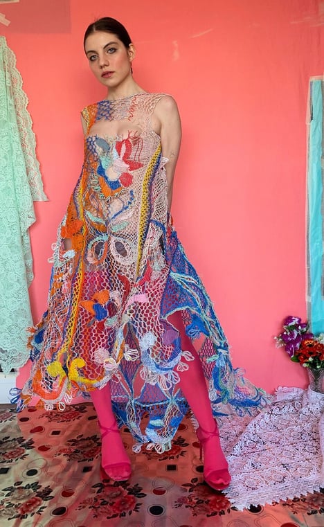 Alexandra Sipa Makes Colorful Lace Garments, Jewelry from Woven ...