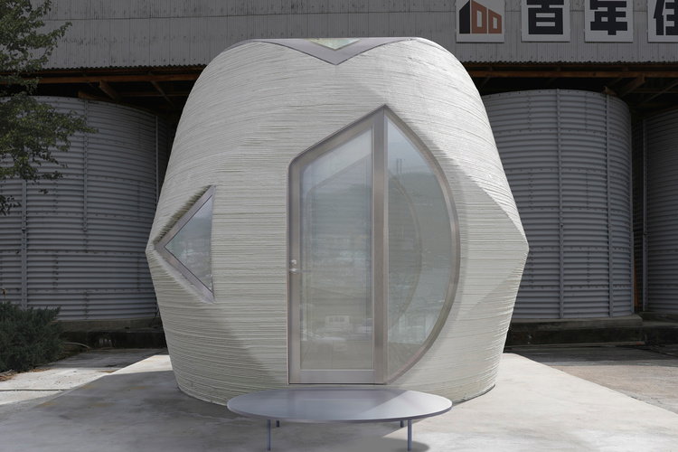Front exterior view of Serendix Partners' new 3D-Printed housing pod.