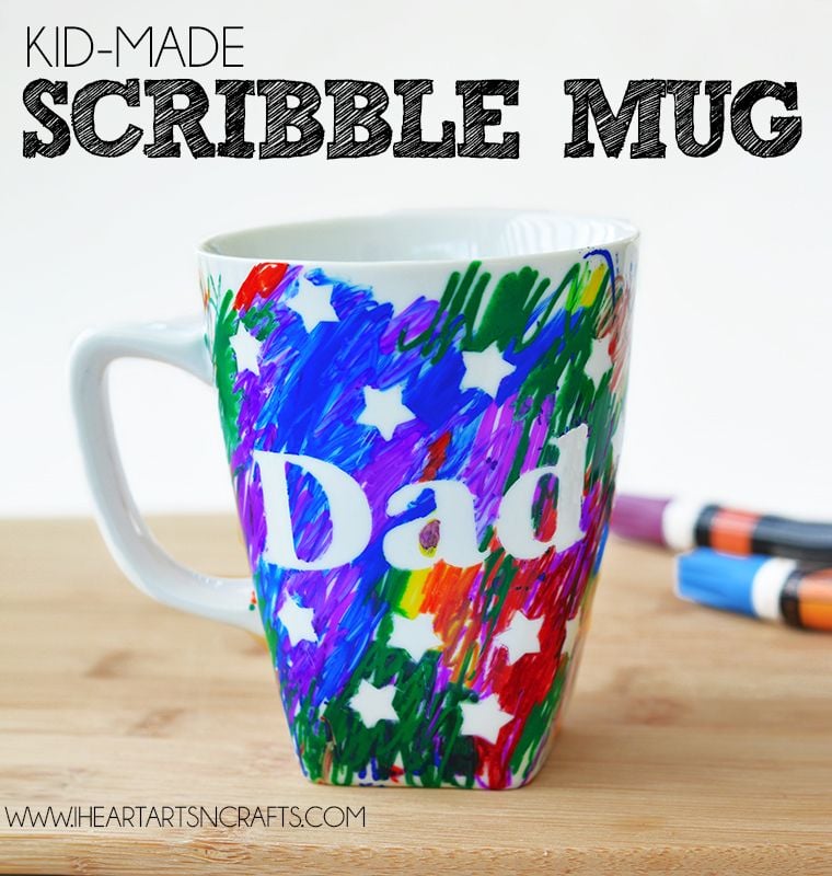 What dad wouldn't want a colorful personalized scribble mug like this one? 