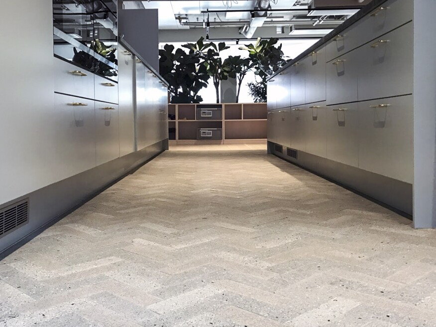 BioBased tiles installed inside a Stockholm H&M location.