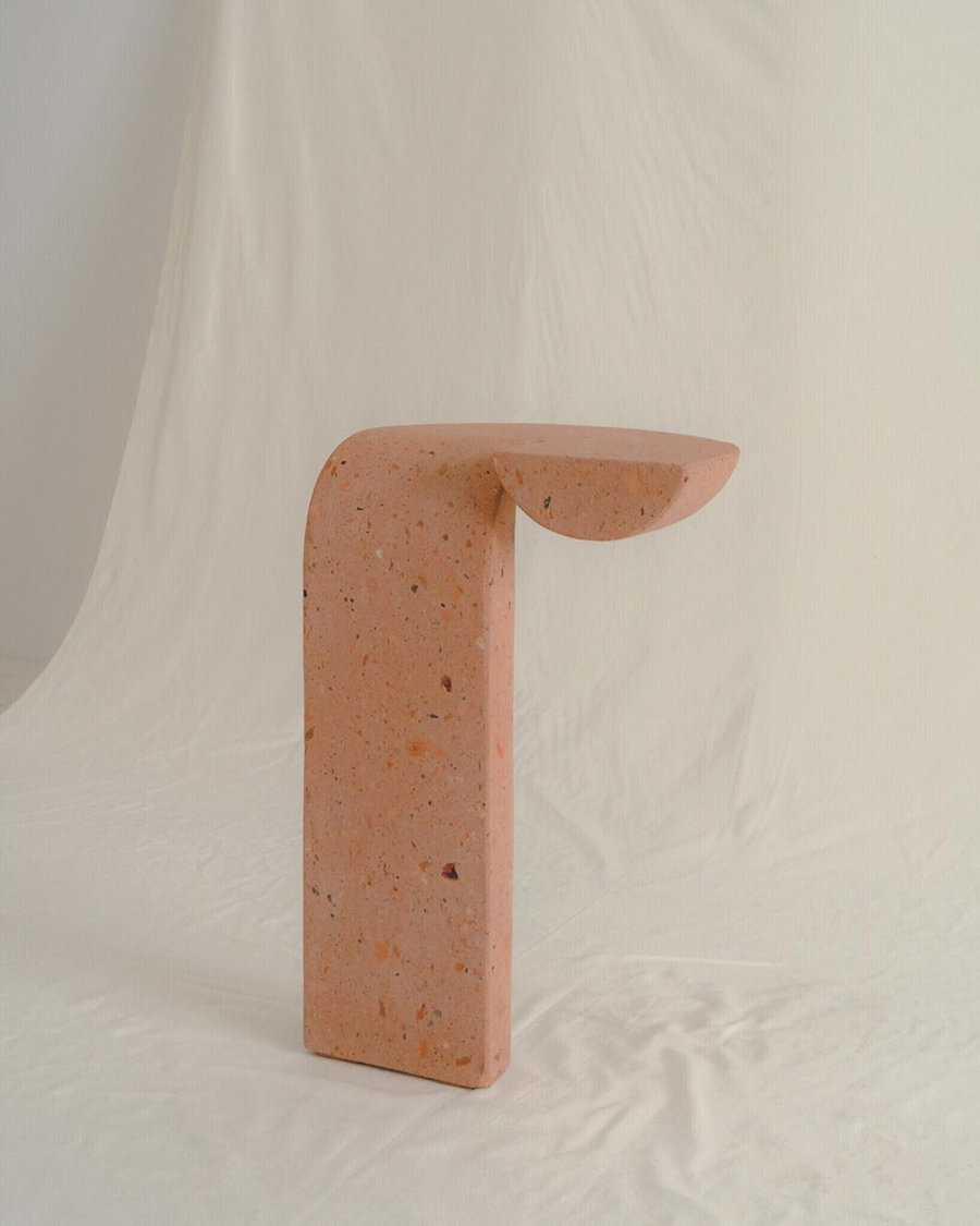 The sculptural side table featured in Ian Felton's debut 