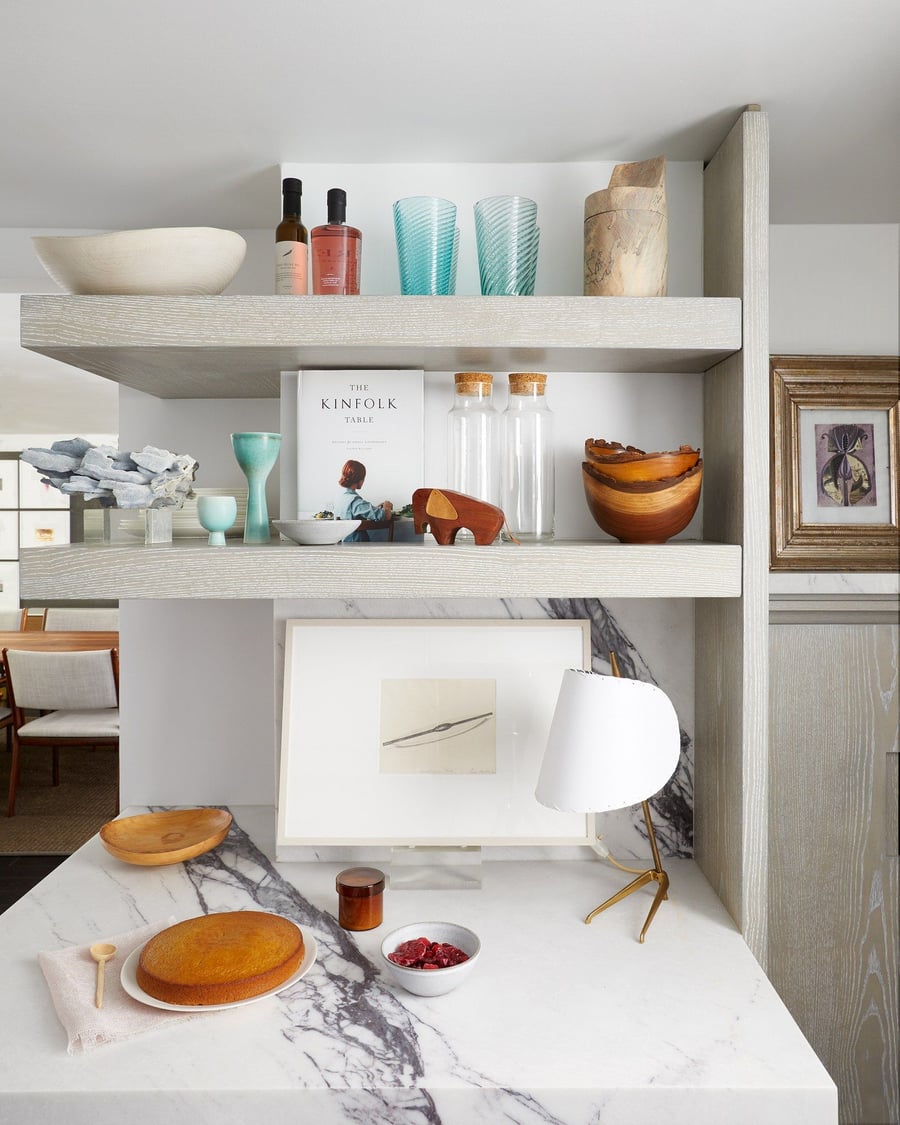 Open Shelving makes parts of Rincon's kitchen renovation feel extremely open and airy.