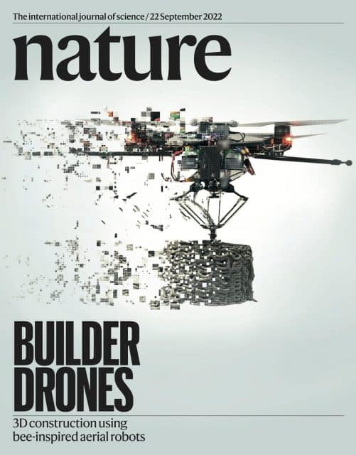 3D printing drones on the cover of Nature science journal.