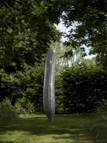 Jeppe Hein's nine-foot-tall cucumber sculpture at Albion Fields.