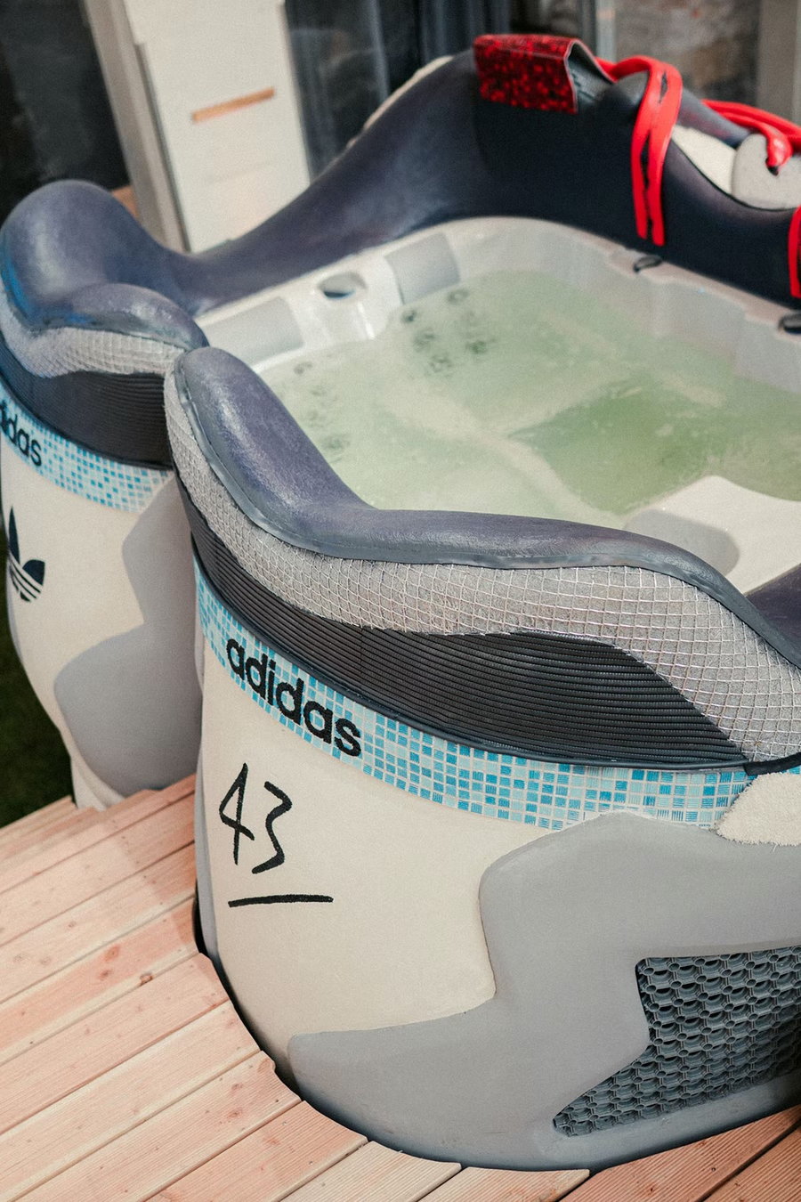 A better look at the hot tub built into the Hornbach Sneaker Pool.