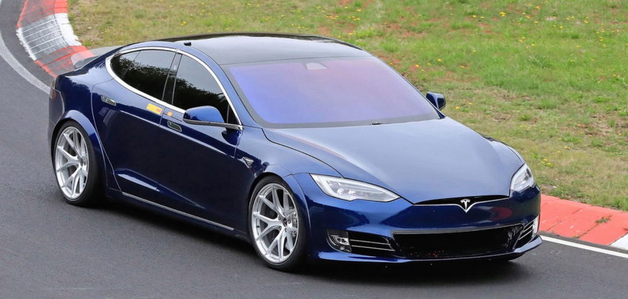 The in-progress Tesla Model S with Plaid powertrain. 