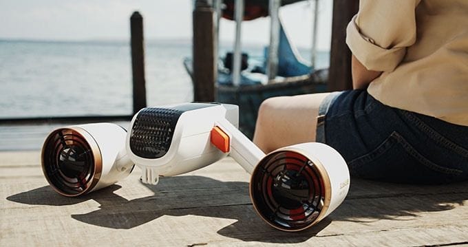 The sleek Whiteshark MixPro underwater scooter. 