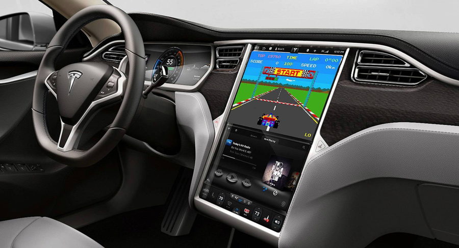 A recent Tesla infotainment system update allows drivers to play video games in the car – even when they're driving.