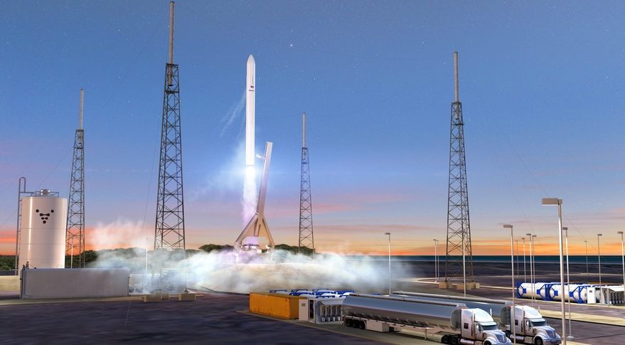 Renderings show Relativity Space's upcoming Terran 1 Launch at Cape Canaveral.