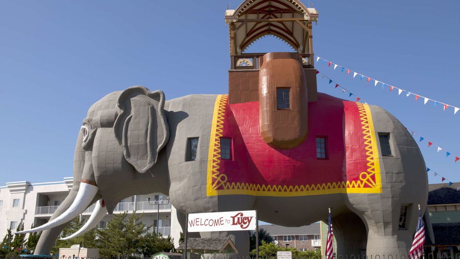 Profile View of the Jersey Shore's Lucy the Elephant landmark. 