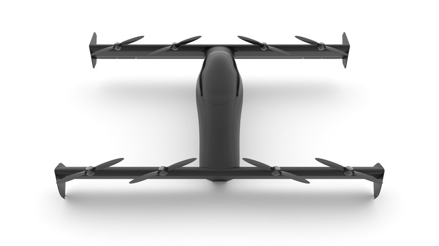 A closer look at the BlackFly's eight electrically powered propellers