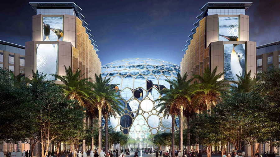 Computer renderings for the postponed Expo 2020 Dubai.