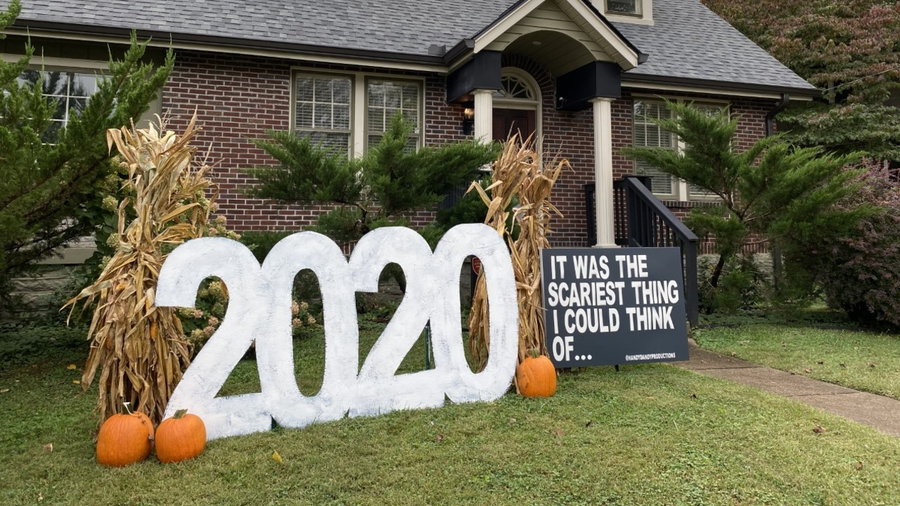 Tennessee resident James Worsham thought of the scariest thing he could think of for his Halloween decorations — the year 2020!