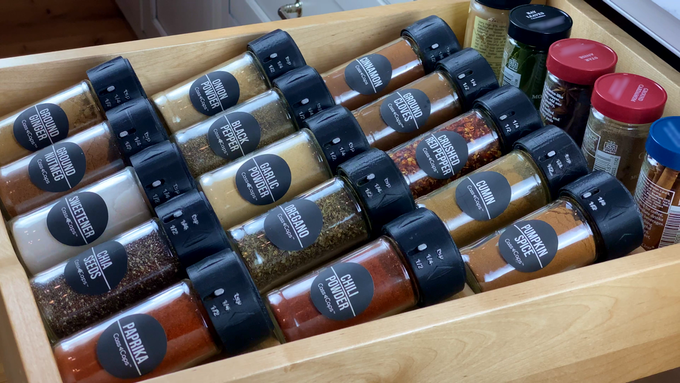 They might not be your standard spice jar lids, but CassCaps are still perfect for neat storage in a drawer or cupboard. 