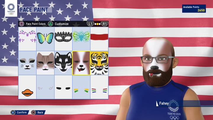 Customizing an avatar in Sega's Olympic Games Tokyo 2020 Video Game