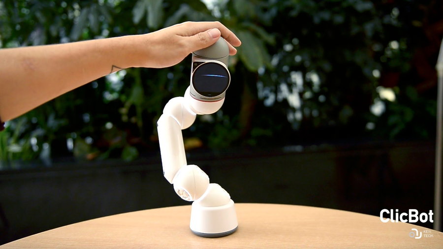 The Clicbot Educational Robot can be made to stand in place like this, or it can be put on wheels for a completely portable learning experience! 