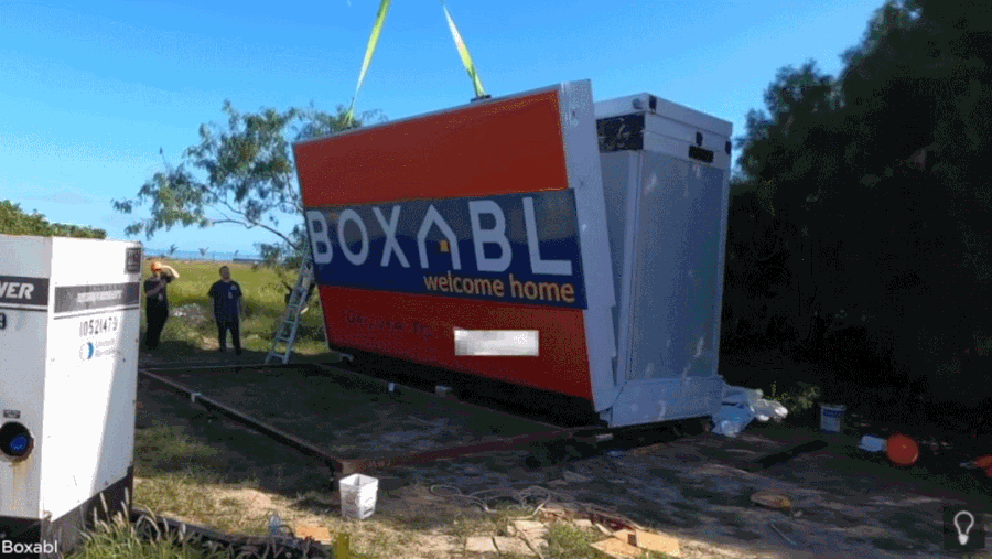 Fun GIF shows exactly how fast a Boxabl Casita can be erected.