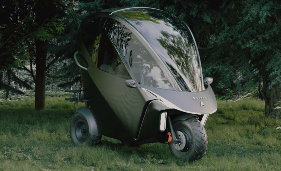 The 3-wheel Tectus EV featured in Daymak's new Avvenire collection.