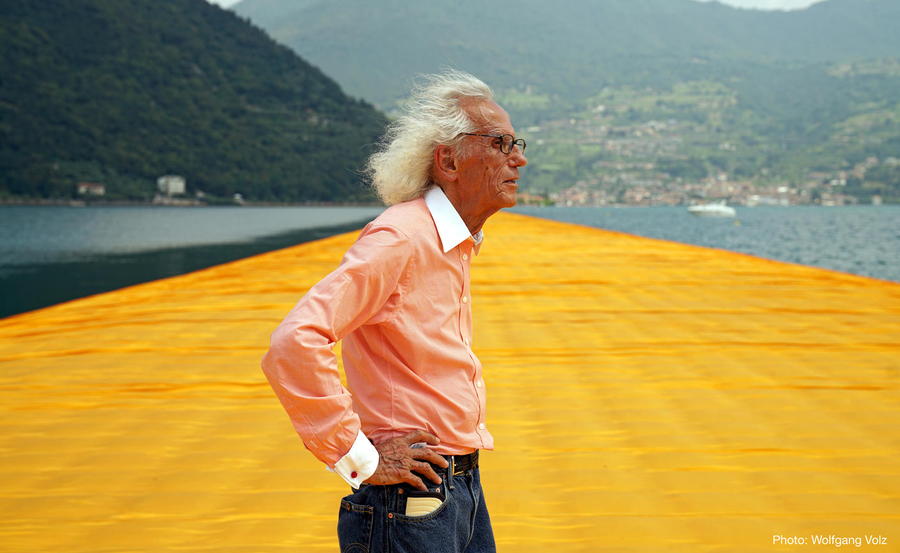 Iconic installation artist Christo, who passed away late last month. 