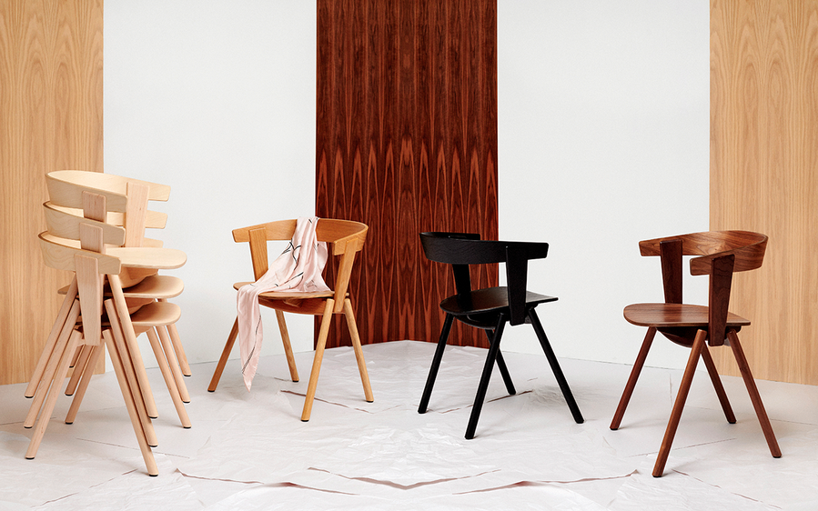 The stackable OS1 chair is a standout piece from Oku Space's debut furniture collection. 