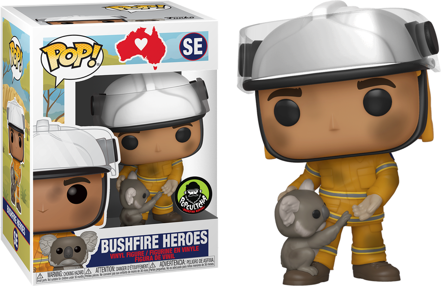Images of the new Bushfire Heroes Funko Pop! Vinyl Figure, made in support of the fight against the recent Australian bushfires.