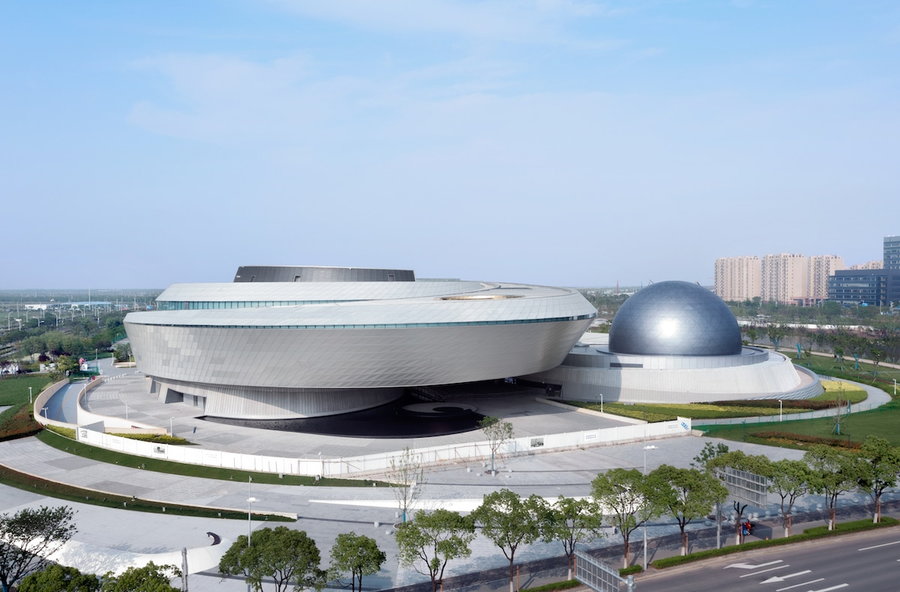 Exterior daytime view of the newly opened Shanghai Astronomy museum.