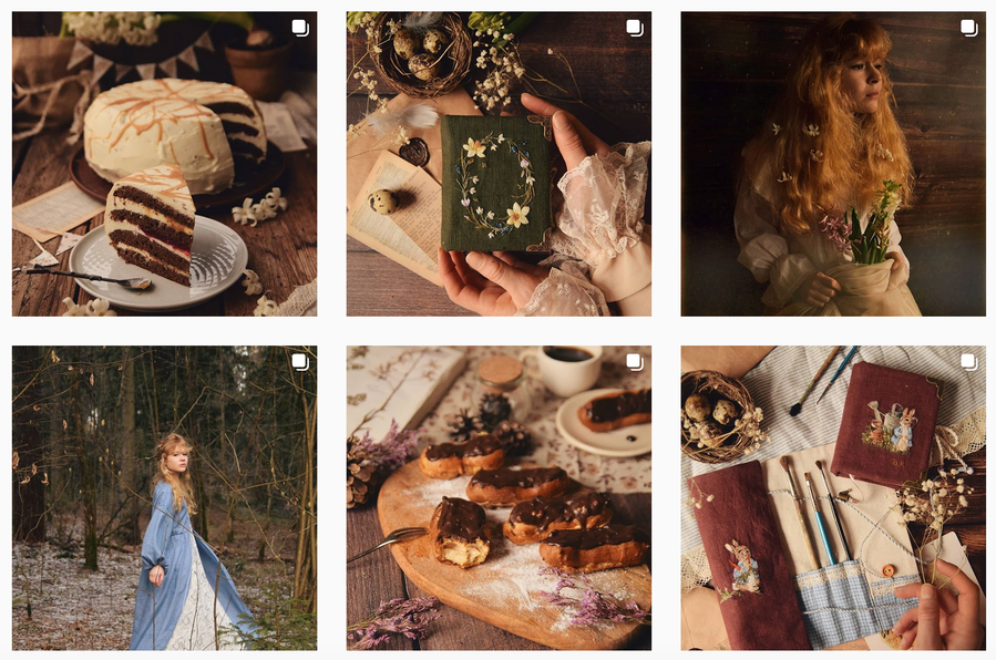 Several splendid cottagecore crafts and curiosities from Instagram user @liskin_dol