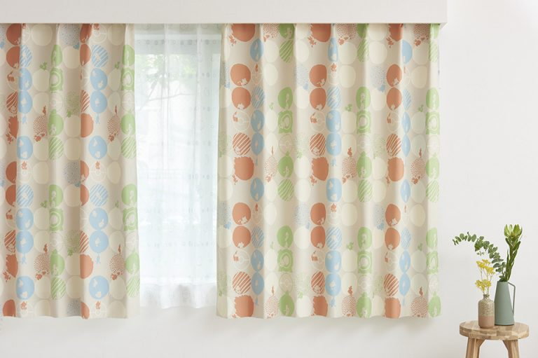 Blackout curtains featured in the Pokémon Center and Karimoku's new themed furniture collection.