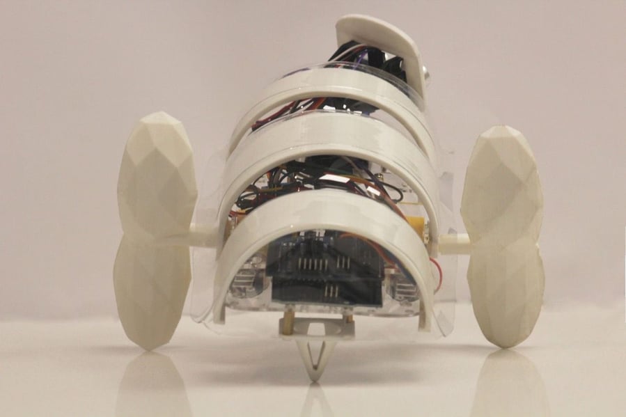 Close-up view of the back of the A'seedbot Desert Robot Drone.